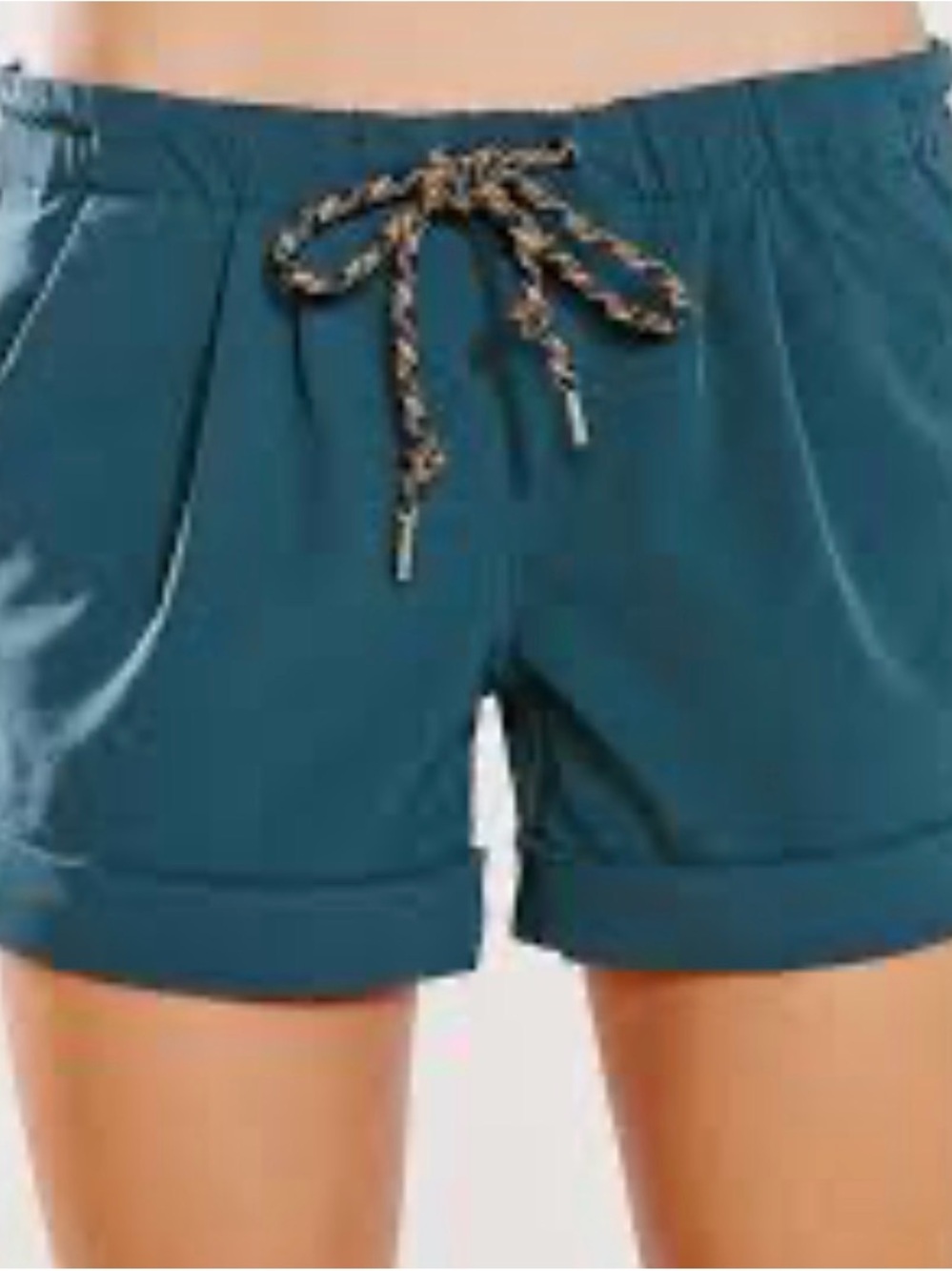 Without Walls Teal Athletic Drawstring Shorts
